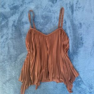 Zara Brown Pleated Camisole Top | Size M